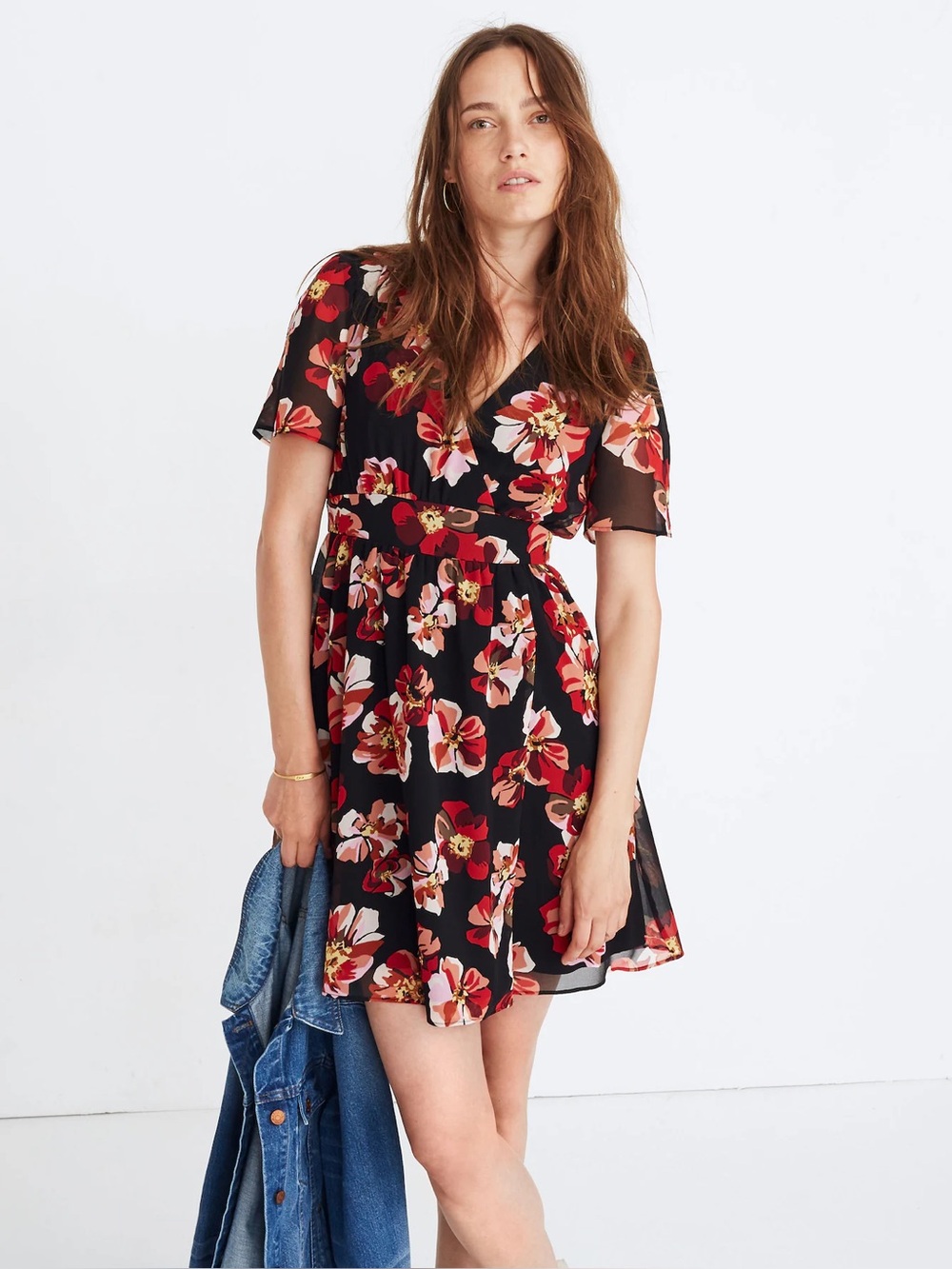 Madewell Tulip-Sleeve Mini Dress in French Rose